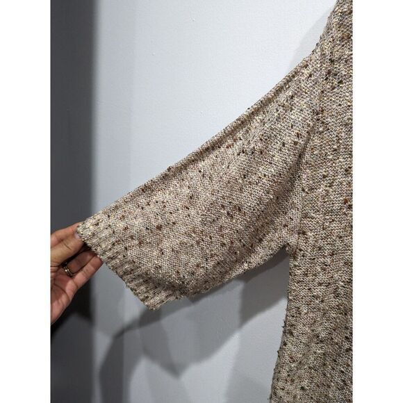 H&M Scoop Neck Metallic Knit Slouchy Short Sleeve Sweater, M - Picture 2 of 6